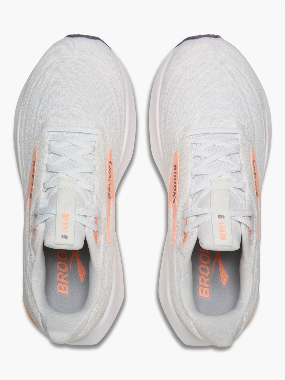NEW Brooks Revel 9 White Cyber Peach Purple Women’s Running Walking Shoe Size 8 - Picture 3 of 10